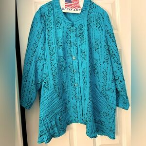 Habitat Teal Blouse With Square Buttons